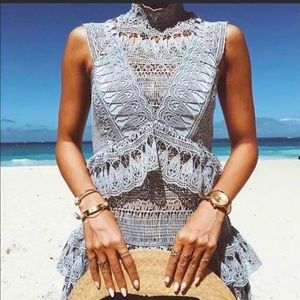 SELF-PORTRAIT Teardrop Guipure Lace Dress